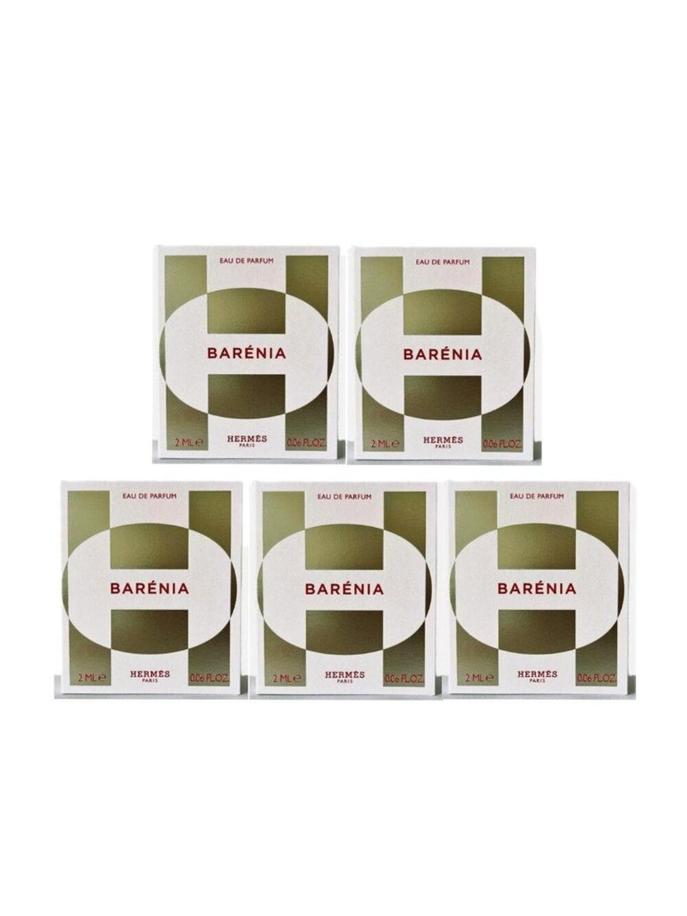 5 Piece Hermes Barenia Eau De Parfums Travel Size 2ml Each